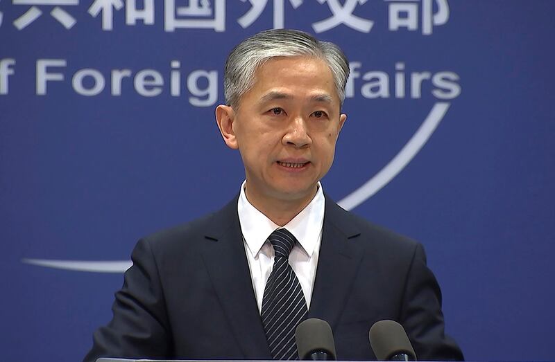 中国外交部发言人汪文斌批评四方安全会议是“搞小圈子挑动阵营对立”,他声称,“中国中国作为《联合国海洋法公约》等重要涉海公约缔约国,一贯积极履行自身有关国际法义务。”(美联社图片)